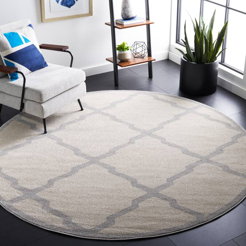 SAFAVIEH Amherst Teresinha Modern Rug - 7' Round - Beige/Light Grey