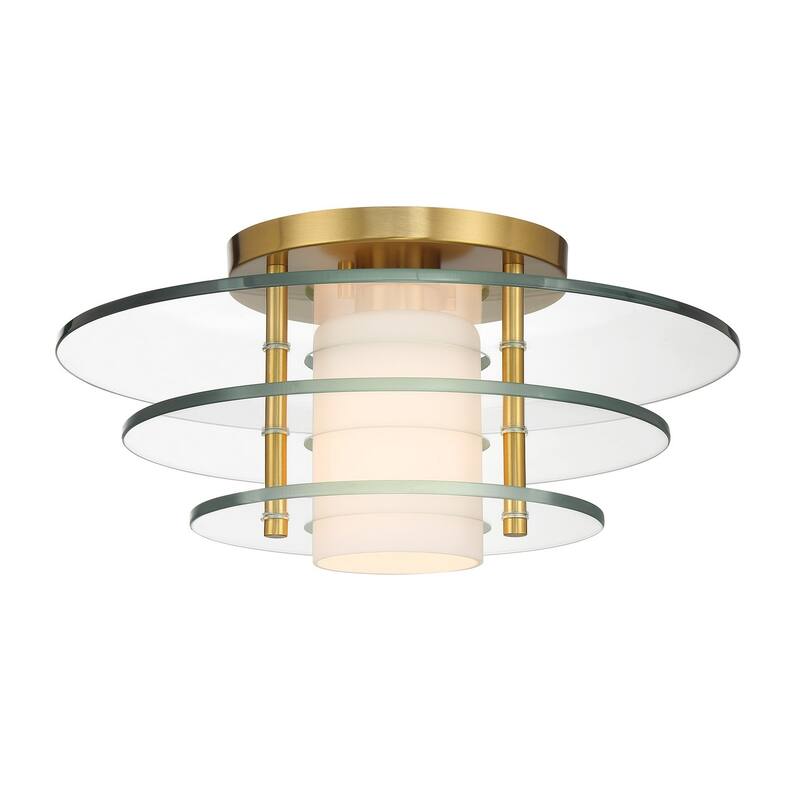 Newell 1-Light Ceiling Light in Warm Brass