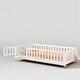 preview thumbnail 30 of 33, Twin Size Floor Bed with Fence and Door, Rubber Wood Frame with Safety Guardrails