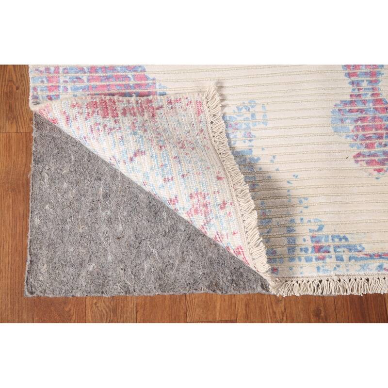 Abstract Accent Rug Hand-Knotted Striped Wool Carpet - 3'11"x 5'6"