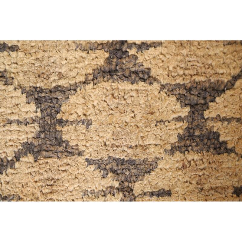 Hand Knotted Oriental Jute Carpet Modern All-Over Yellow & Gold Moroccan Area Rug - 3' 0'' X 2' 0''