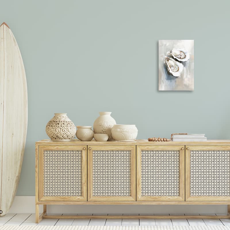 Stupell Two Oysters Seashell Mirage Canvas Wall Art Design By Ramona Murdock