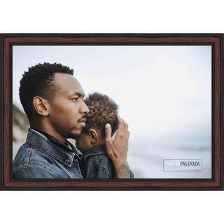 14x25 Traditional Cherry Complete Wood Picture Frame with UV Acrylic ...