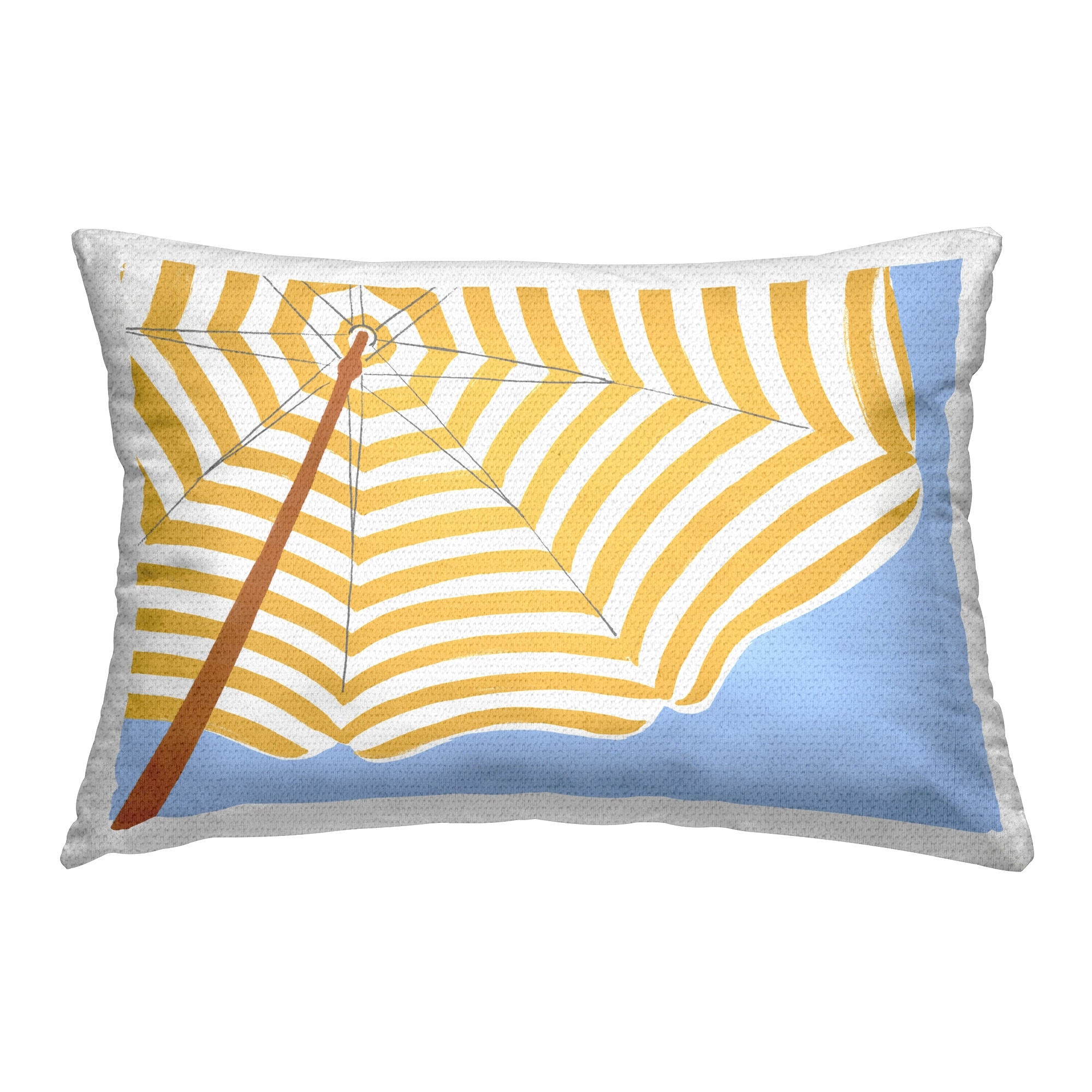Stupell Yellow & White Umbrella Printed Outdoor Throw Pillow Design by June Erica Vess