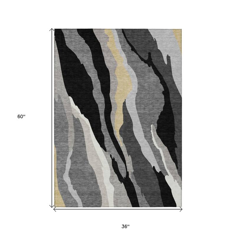 HomeRoots Abstract Transitional Rectangle Outdoor Rug
