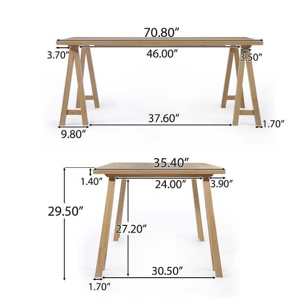 dimension image slide 4 of 8, Idalia Mid-Century Modern 7 Piece Dining Set by Christopher Knight Home