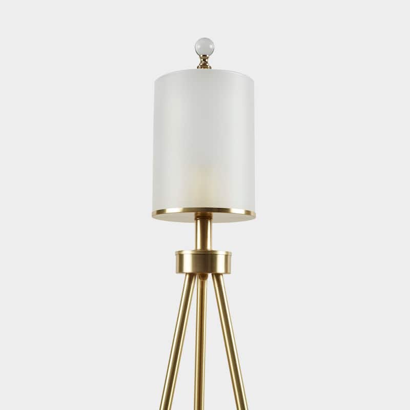 INK+IVY Pacific Metal Tripod Floor Lamp with Glass Shade