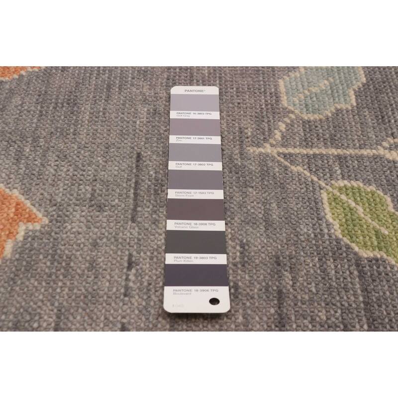 ECARPETGALLERY Hand-knotted Modern Oushak Dark Grey Wool Rug - 8'10 x 11'10