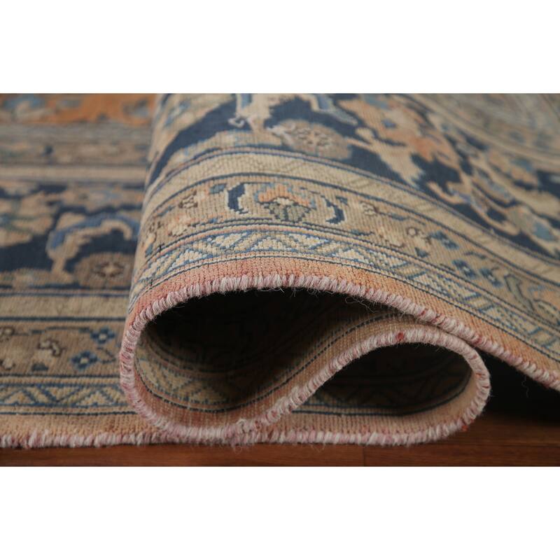 Vegetable Dye Mashad Persian Vintage Area Rug Hand-knotted Wool Carpet - 9'7" x 12'6"