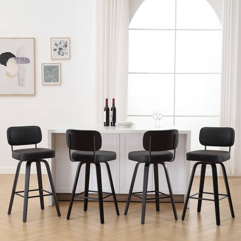 26"/29" Swivel Counter/Bar Stools with Black Bentwood Legs