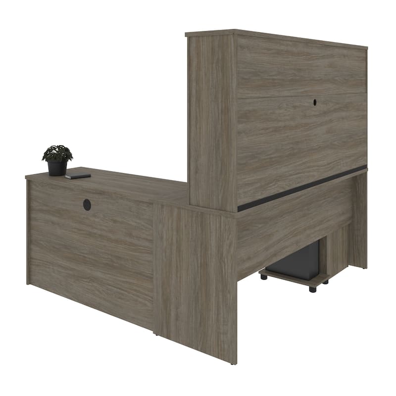 Bestar Embassy 71" L-shaped desk with hutch