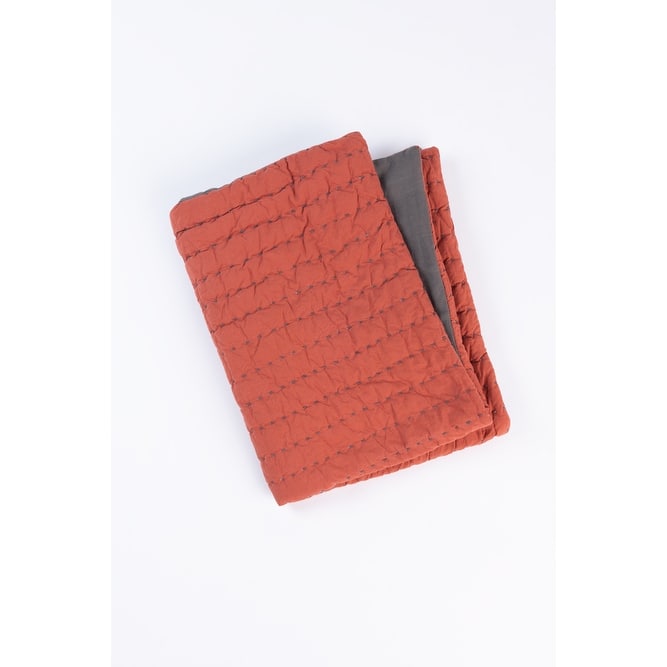 Twain Quilt, Brick/Charcoal, Queen - Brick/Charcoal - Twin