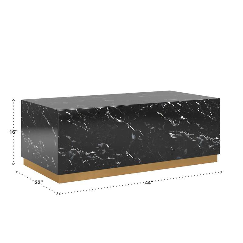 Darcy Faux Marble Coffee Table with Casters by iNSPIRE Q Bold