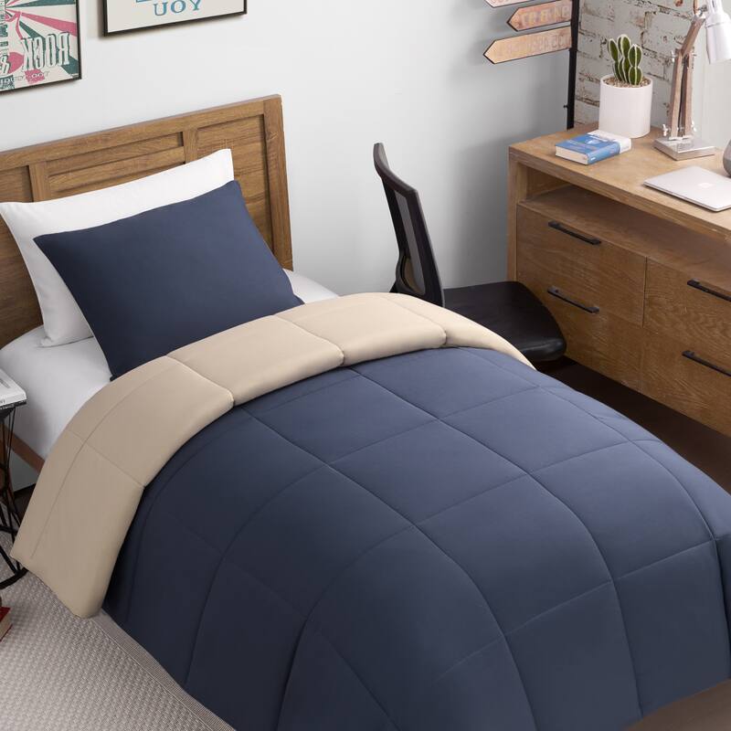 Lucky Brand Box Stitch Reversible Comforter Sets