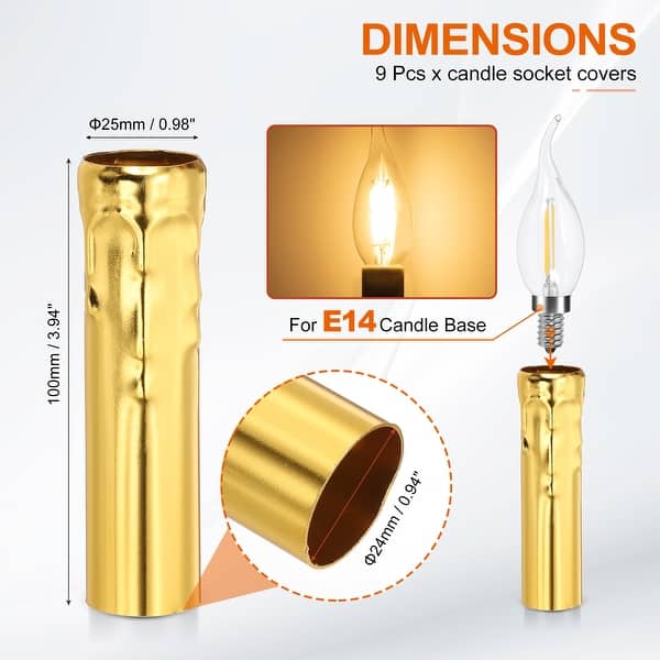 dimension image slide 1 of 39, Candle Covers Sleeves, Socket Sleeves for Candelabra Base Bulbs