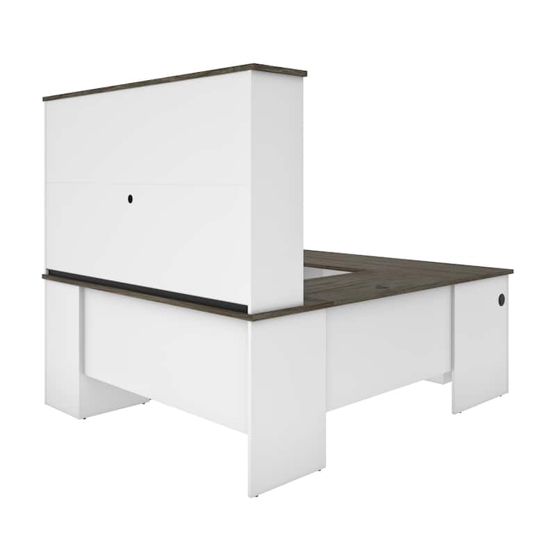 Bestar Norma 71W U or L-Shaped Executive Desk with Hutch