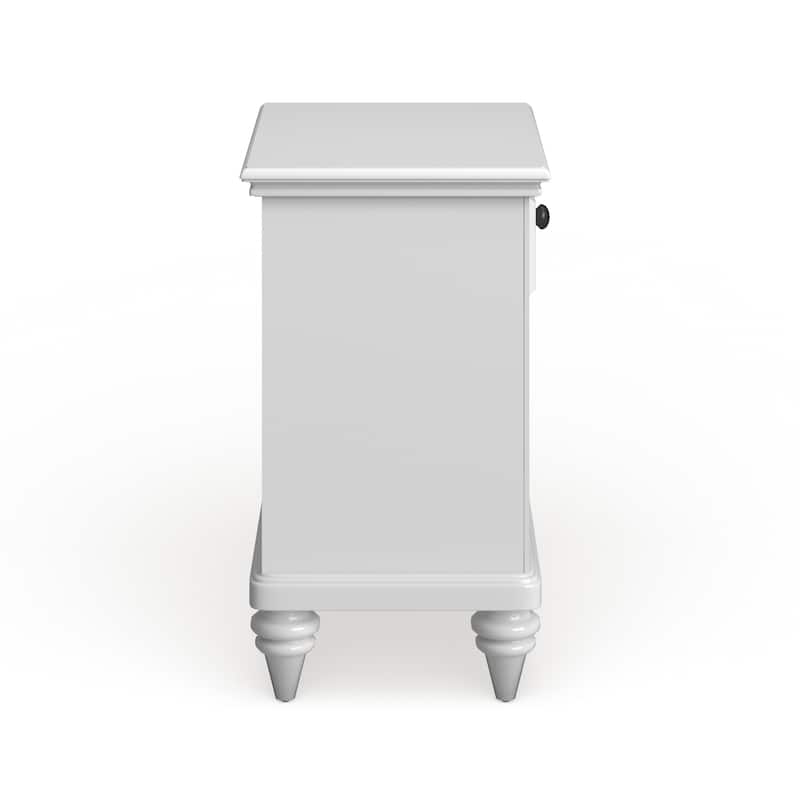 Bermuda 1-Drawer Brushed Off-White Nightstand