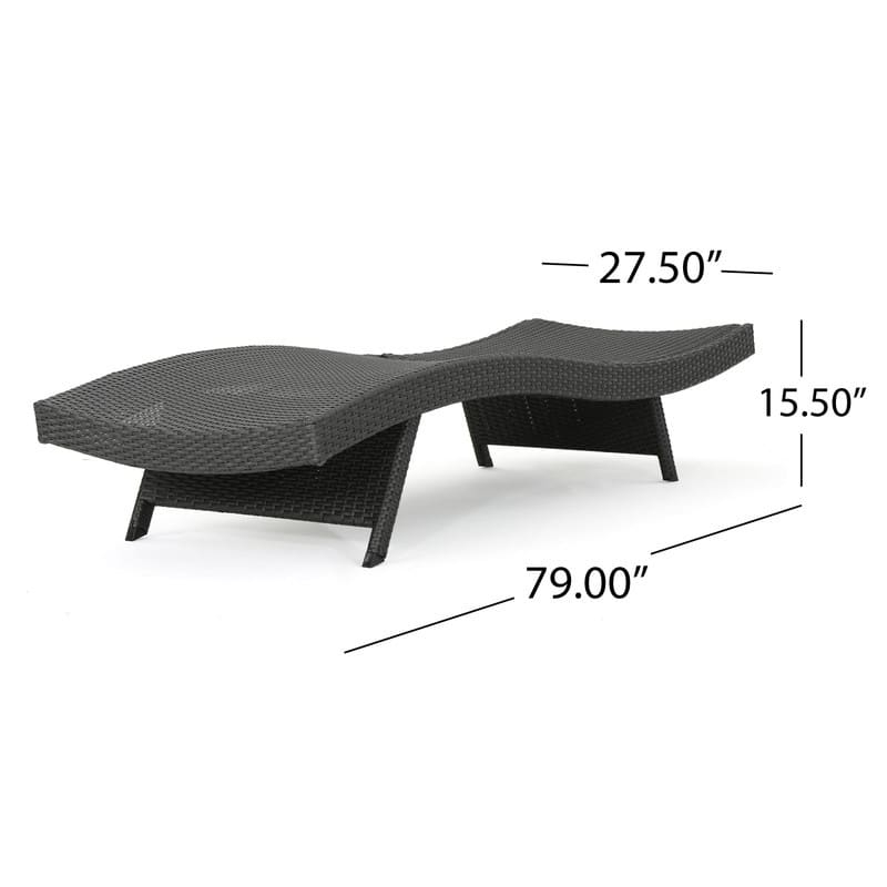 2-Piece PE Wicker Chaise Lounge Set, Adjustable Outdoor Stackable Sunbathing Chairs