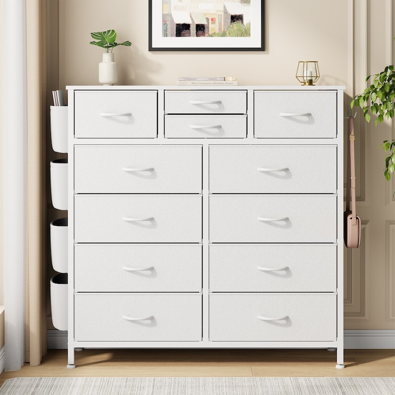 12 Drawer Dresser Fabric Tall Dressers for Bedroom Chest of Drawers