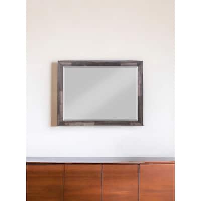 HomeRoots 36" Brown Wood Framed Mounted Dresser Mirror - 48' X '36' X '1