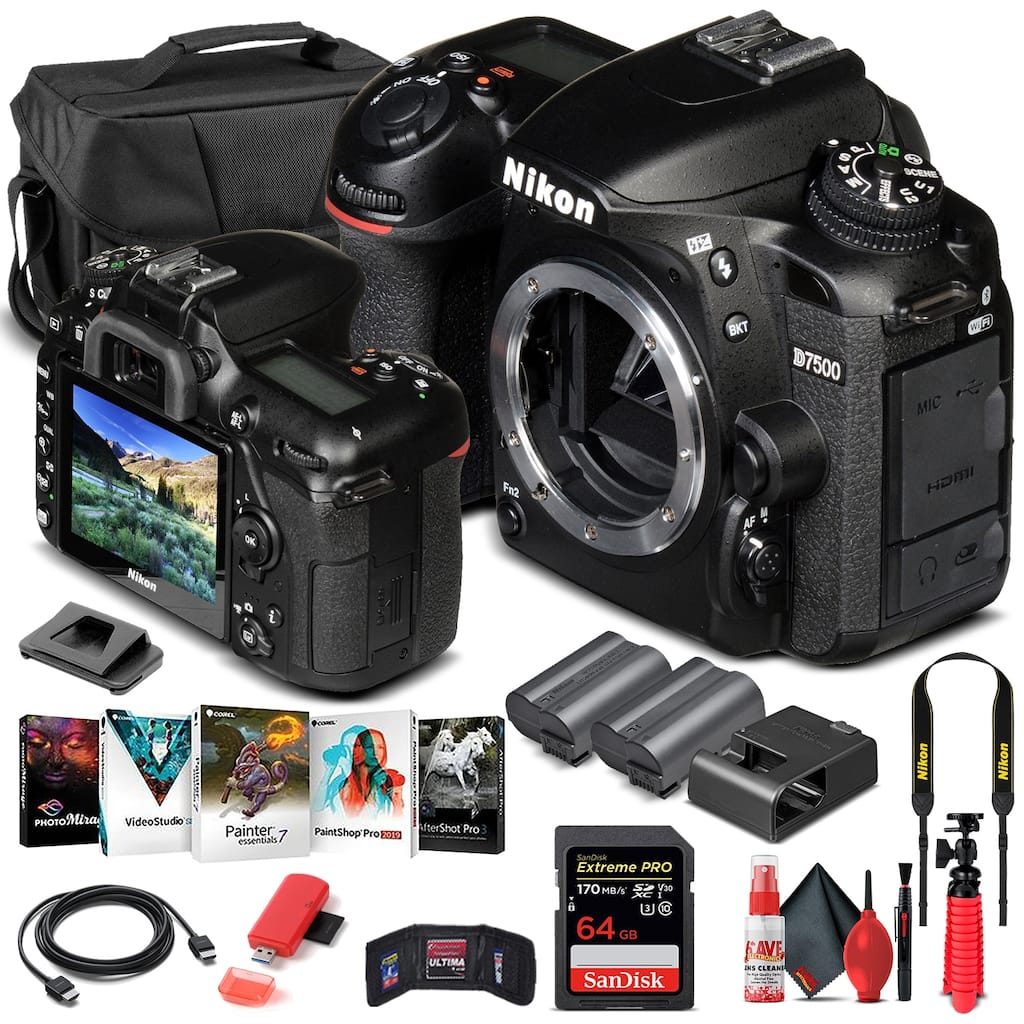 Nikon D7500 DSLR Camera Body Only 1581 - Basic Bundle