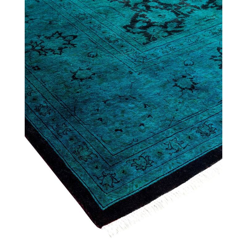 Fine Vibrance, One-of-a-Kind Hand-Knotted Area Rug - Blue, 9' 2" x 12' 1" - 9' 2" x 12' 1"