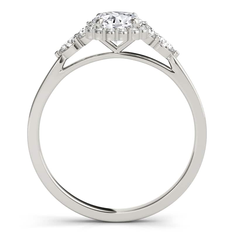 Auriya 14k White Gold Lab Grown Oval Diamond Halo Engagement Ring 0.50 to 5.00 ct. tw. (F-G VS)