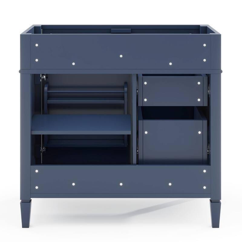 (Base Only)Modern Bathroom Storage Vanity Base with 2 Drawers and a Tip-out Drawer