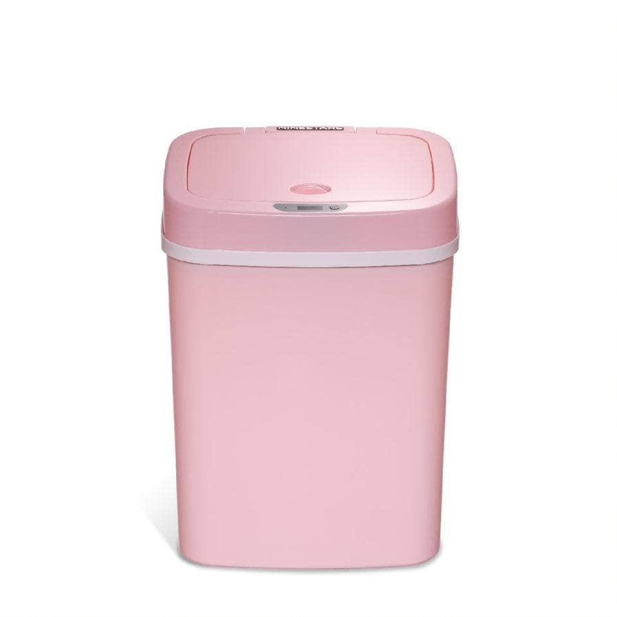 New 13-gallon Trash Can Automatic Sensor Garbage Bin Stainless Steel, Pink