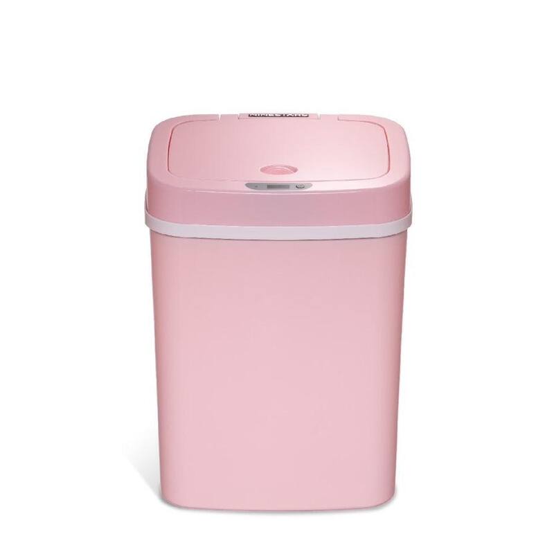 NINESTARS DZT-12-5PK Motion Sensor Pink 3.2-gal Trash Can