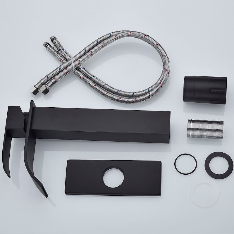 11" Tall Matte Black Single-Handle Single-Hole Basin Faucet