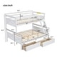 preview thumbnail 4 of 8, White Twin over Full Pine Bunk Bed with Drawers & Ladder