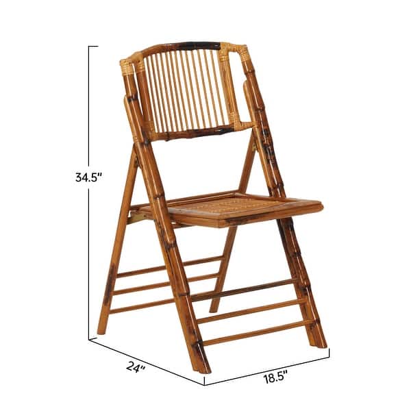 Rattan Bamboo Folding Chair 350lb. Capacity for Dining or Commercial