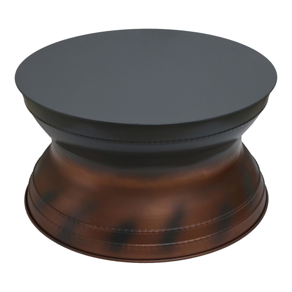 Aurelle Homeaurelle Home Odessa Solid Iron Hourglass Coffee Table Round Yes Handmade Gold Black Rustic Farmhouse Solid Iron Iron Iron Metal Dailymail