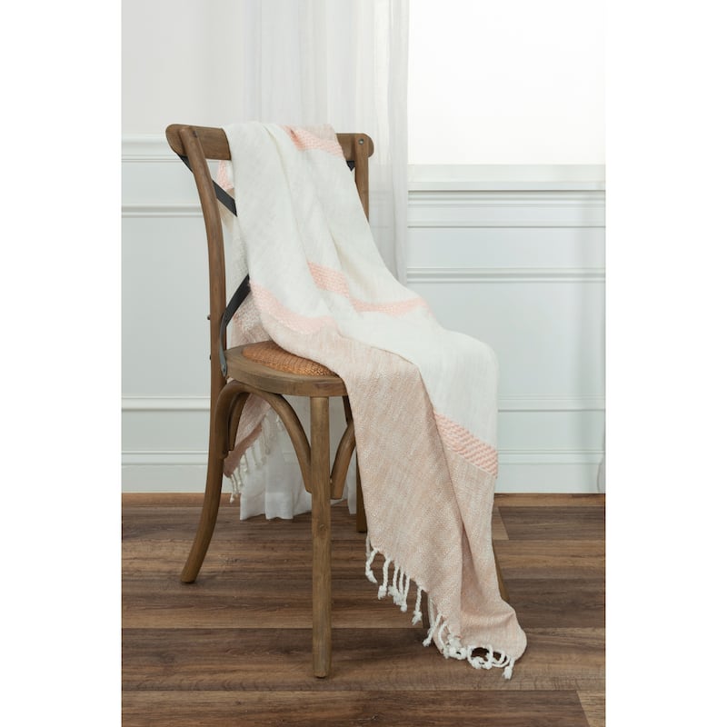 Rizzy Home Color Block with Stripes Woven Throw