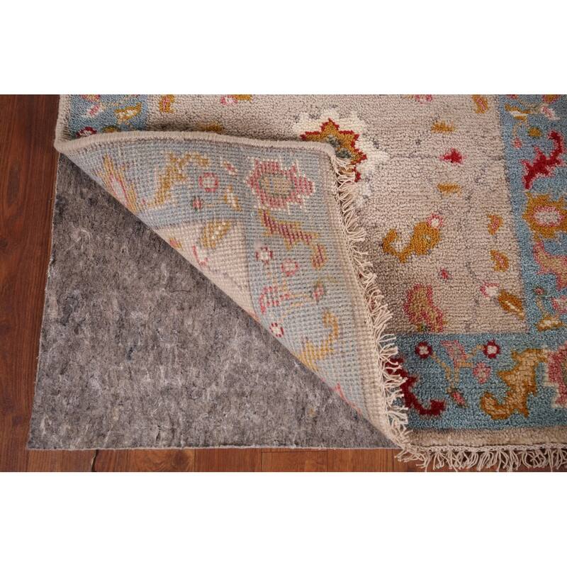 Floral Oushak Oriental Foyer Rug Hand-Knotted Wool Carpet - 2'6"x 5'10"