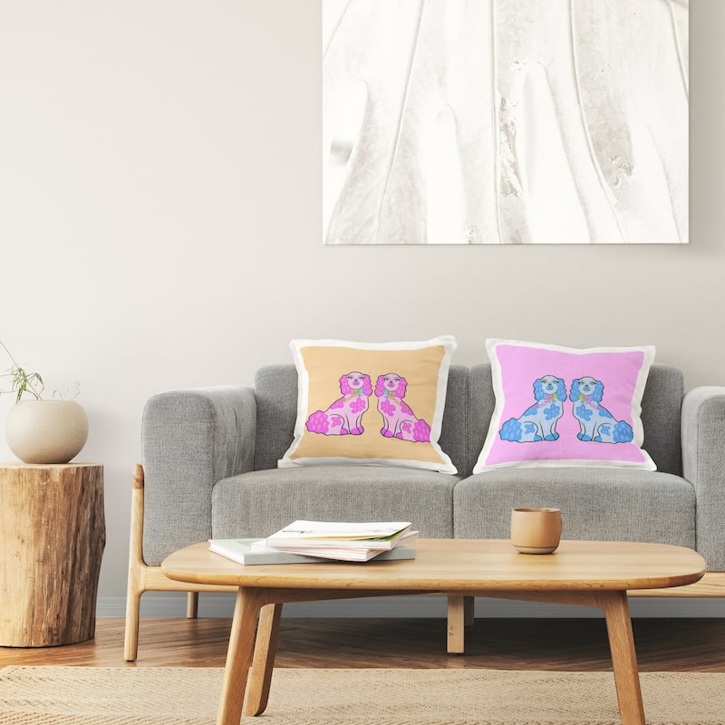 Stupell Bright Whimsy Dog Pairs Decorative Printed Throw Pillow Design by Katie Conley (Set of 2)
