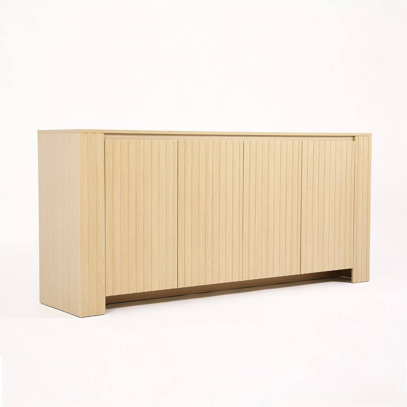 Mid-Century Modern Large 4-Door Cabinet Storage Sideboard