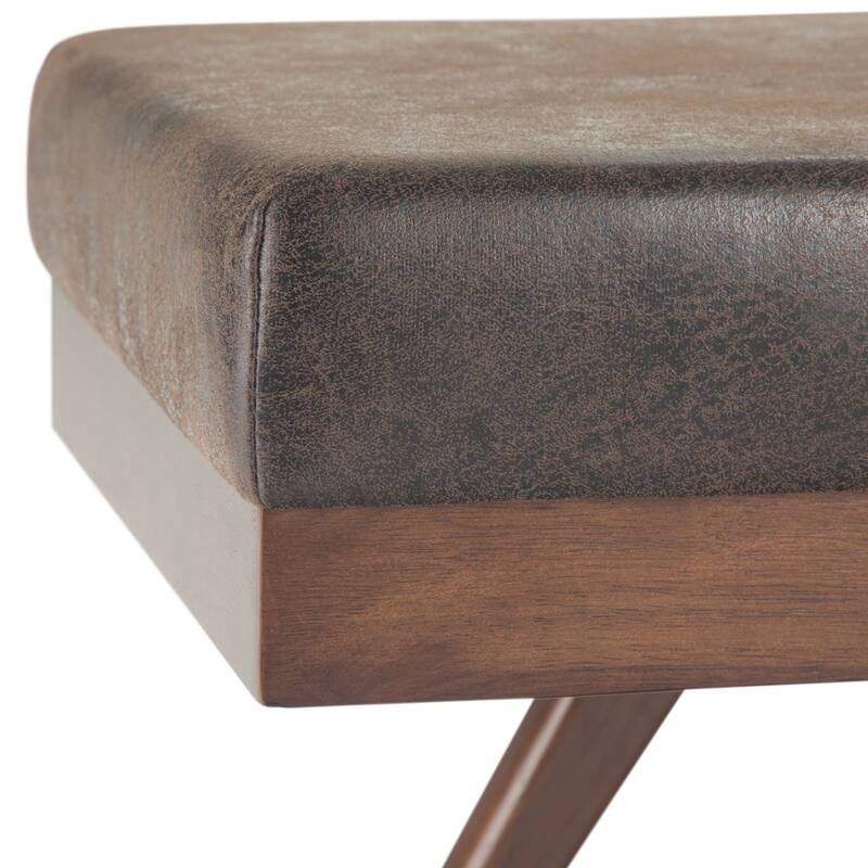WYNDENHALL Nadine 48 inch Wide Mid Century Modern Rectangle Ottoman Bench