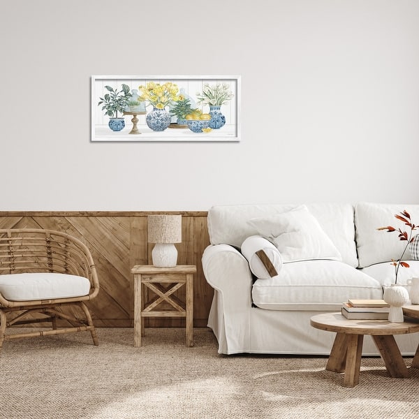 Stupell Industries Geranium Tabletop Country Still Life Painting Blooming Flowers Gray Framed Giclee 24 X 30