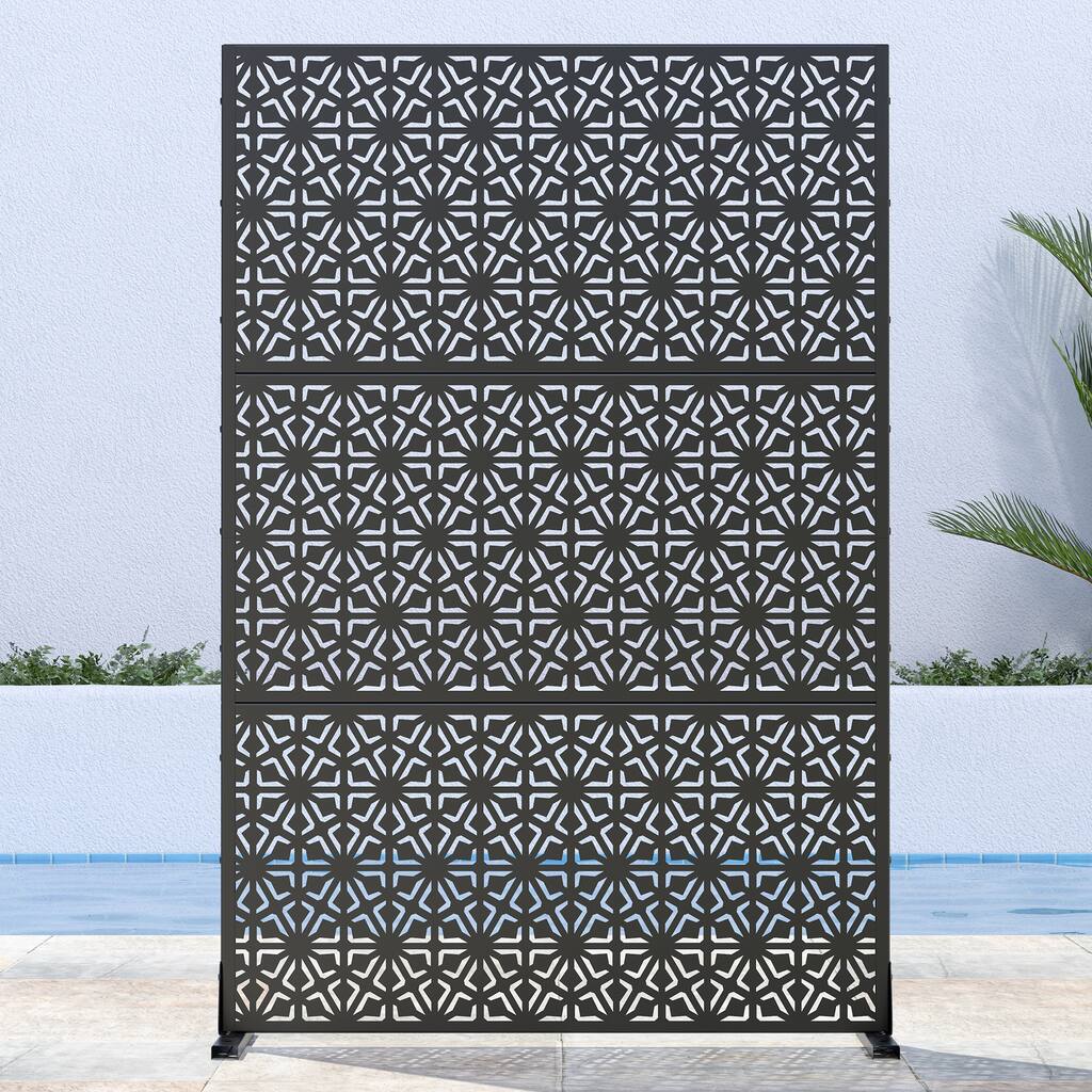 Outdoor Privacy Screen Metal Privacy Screen Panel Free Standing - 72*47