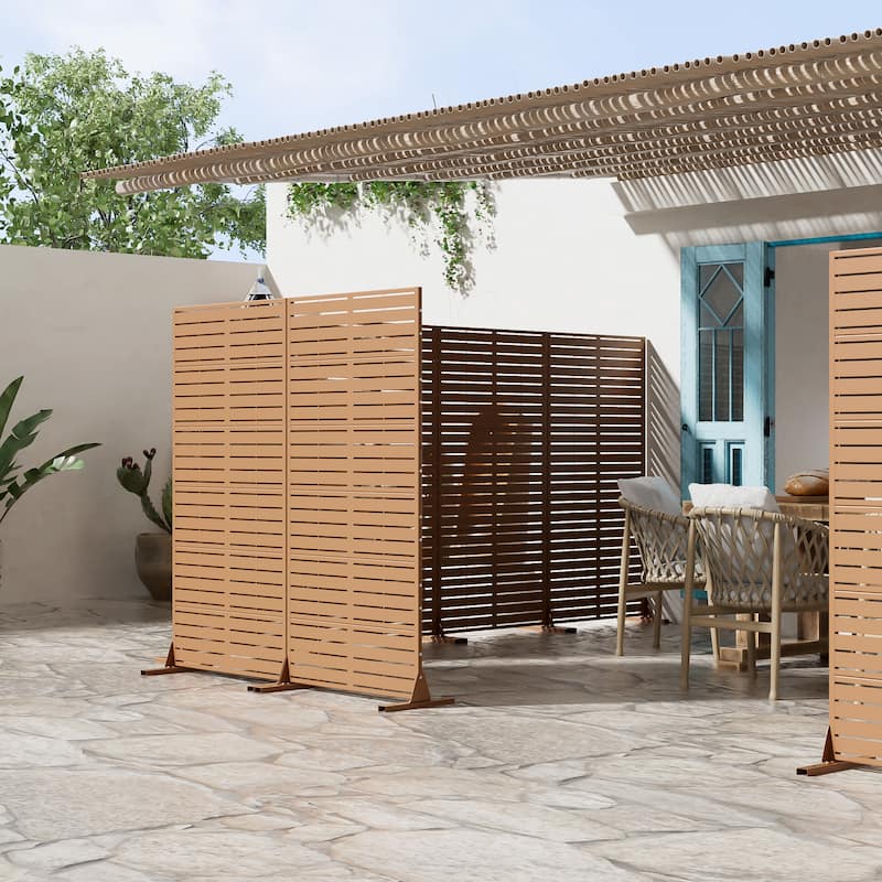 72in Dovelina Outdoor Freestanding Metal Privacy Screen Decorative Garden Fence