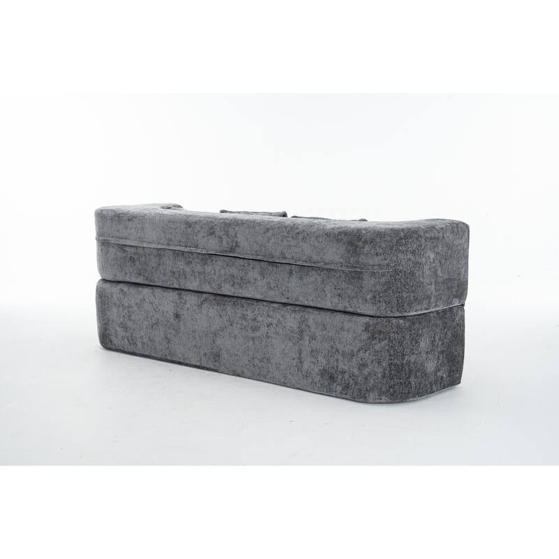 3-Seater Convertible Sofa Bed, Chenille Fabric Sleeper Sofa, High-Density Sponge Daybed, No Assembly Required