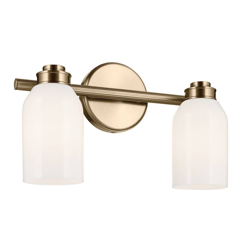 Kichler Lighting Shae 15" 2-Light Vanity Light with White Opal Glass in Champagne Bronze