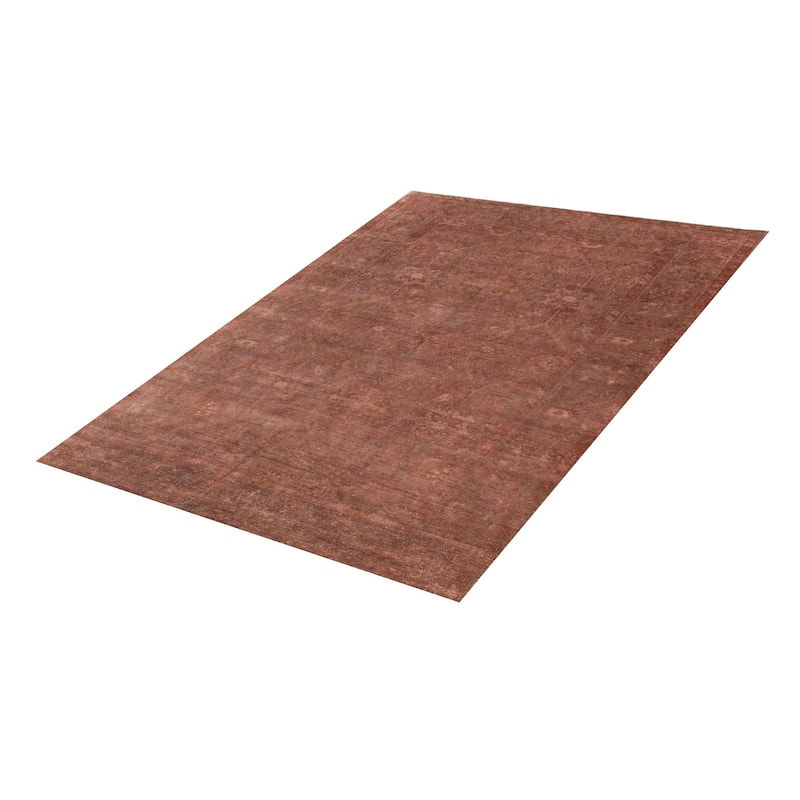 ECARPETGALLERY Hand-knotted Vibrance Dark Brown Wool Rug - 6'1 x 8'3