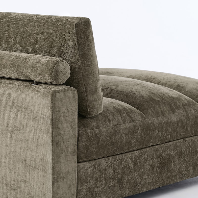 42"W Chenille Upholstered Chaise Lounge