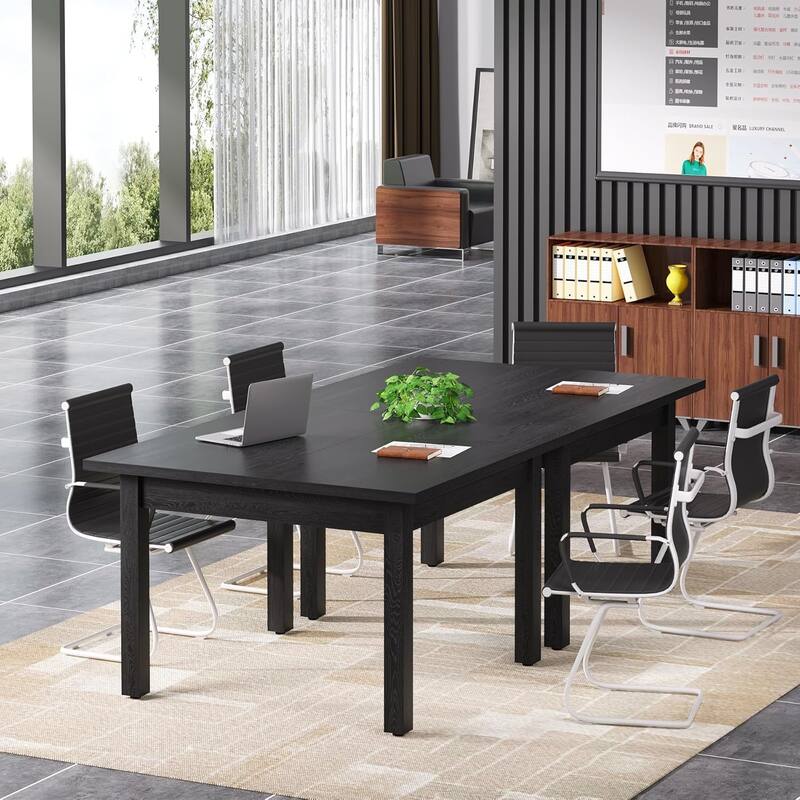 Modern Minimalist Wood 4-Person Square Conference Table/Desk for Meeting Room Seminar Room Boardroom