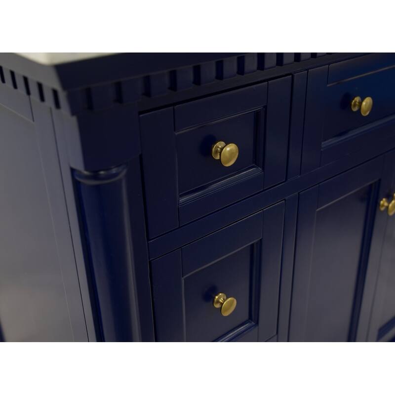 KitchenBathCollection Sydney 48" Bathroom Vanity with Carrara Marble Top