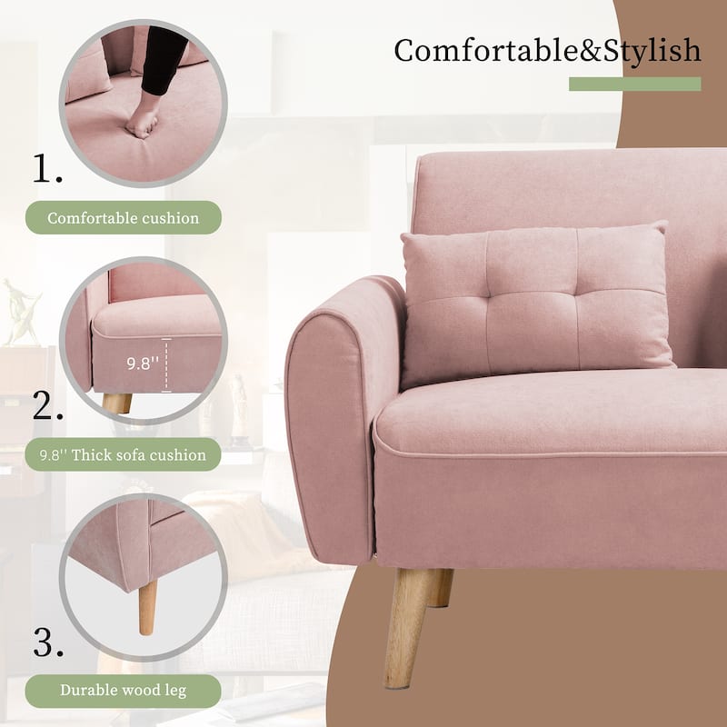 Futzca 47" Small Modern Loveseat Sofa