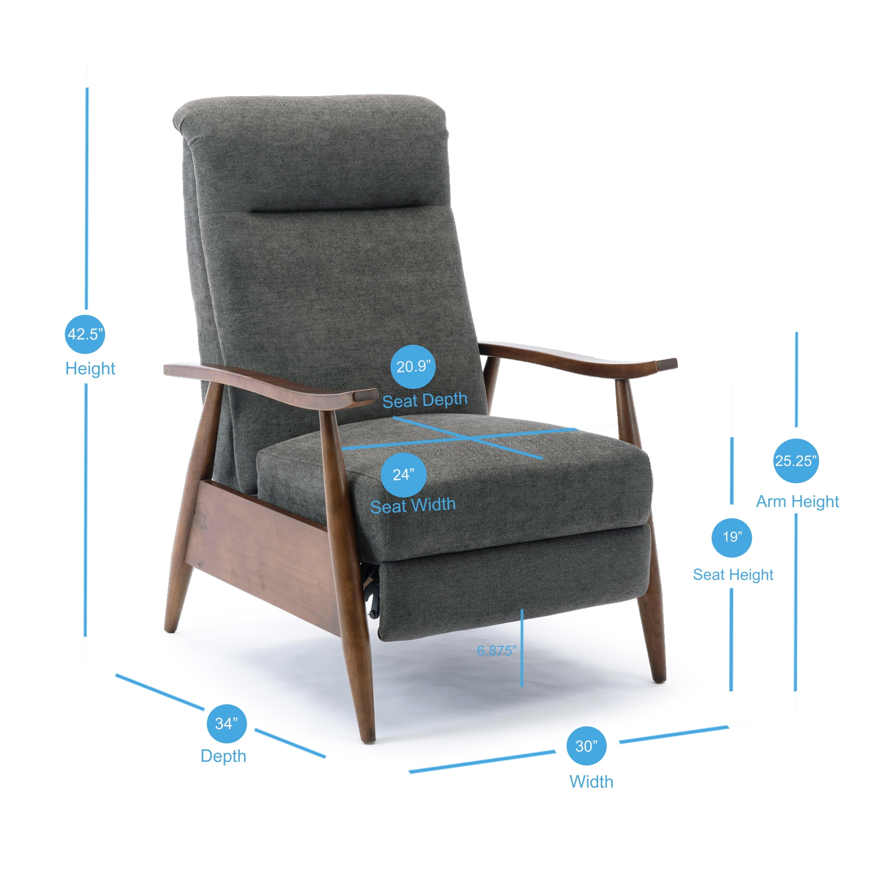 Sloan Wood Arm Push Back Recliner by Greyson Living On Sale